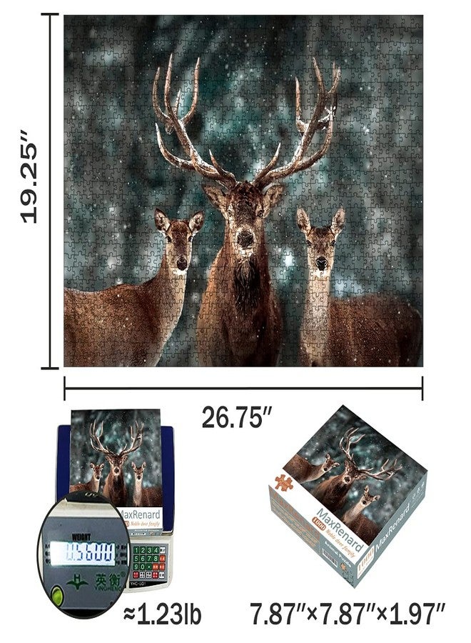 MaxRenard Game 1000 Pieces Jigsaw Puzzle for Adult Animal Toy Noble Deer Family - Image 2